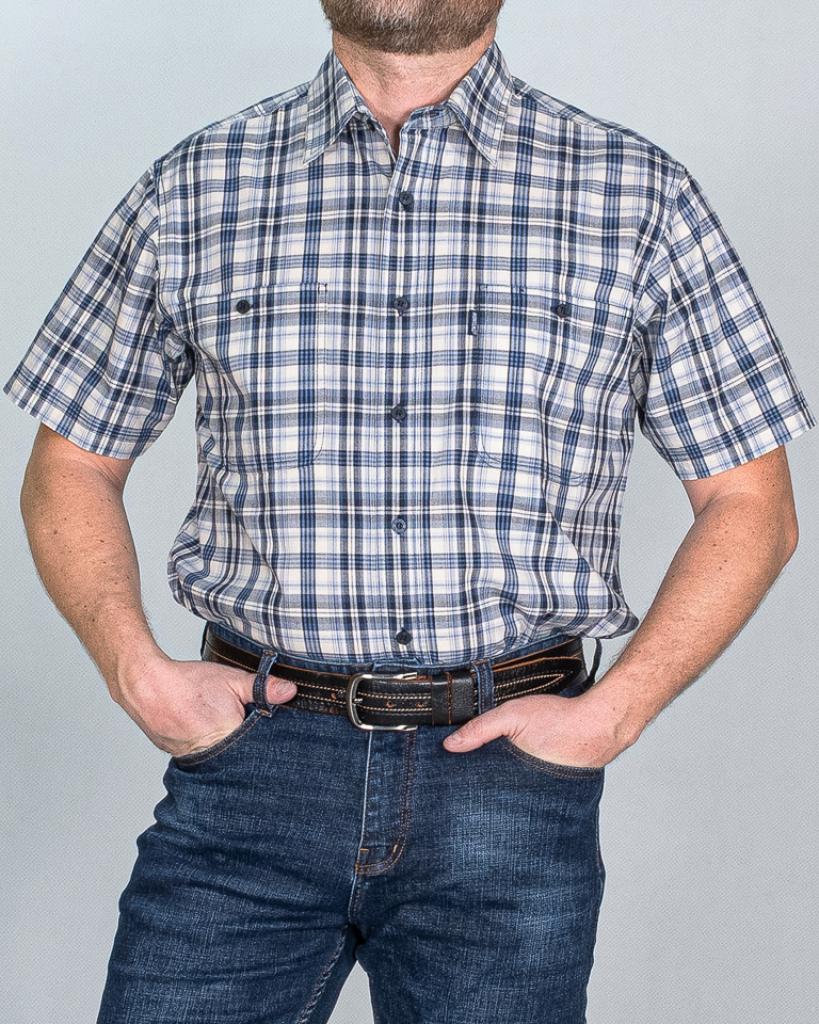 Мужская рубашка в клетку #24-02